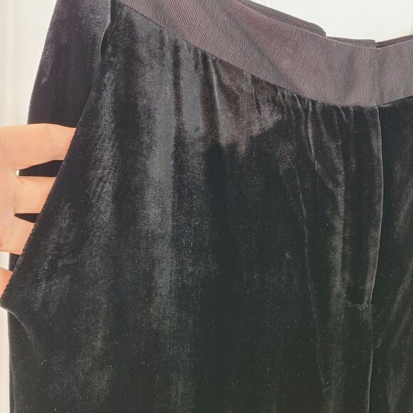 J. MacLaughlin black velvet wide legged pants Size 8 - Picture 3 of 6